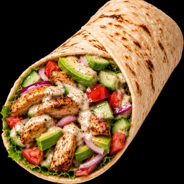 Avocado Chicken Wrap.