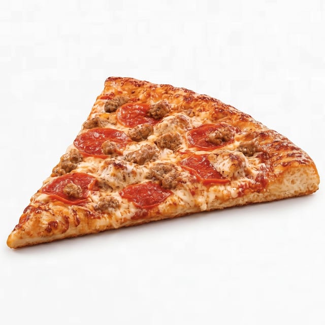 Sausage & Pepperoni Pizza Slice.