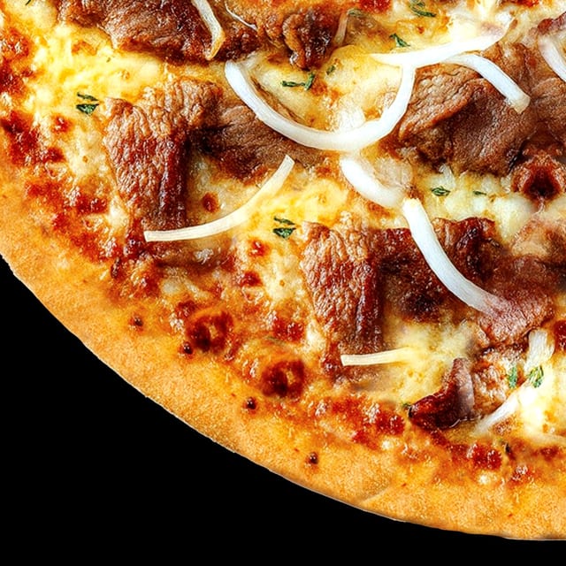 Chicken Gyro Pizza Slice.