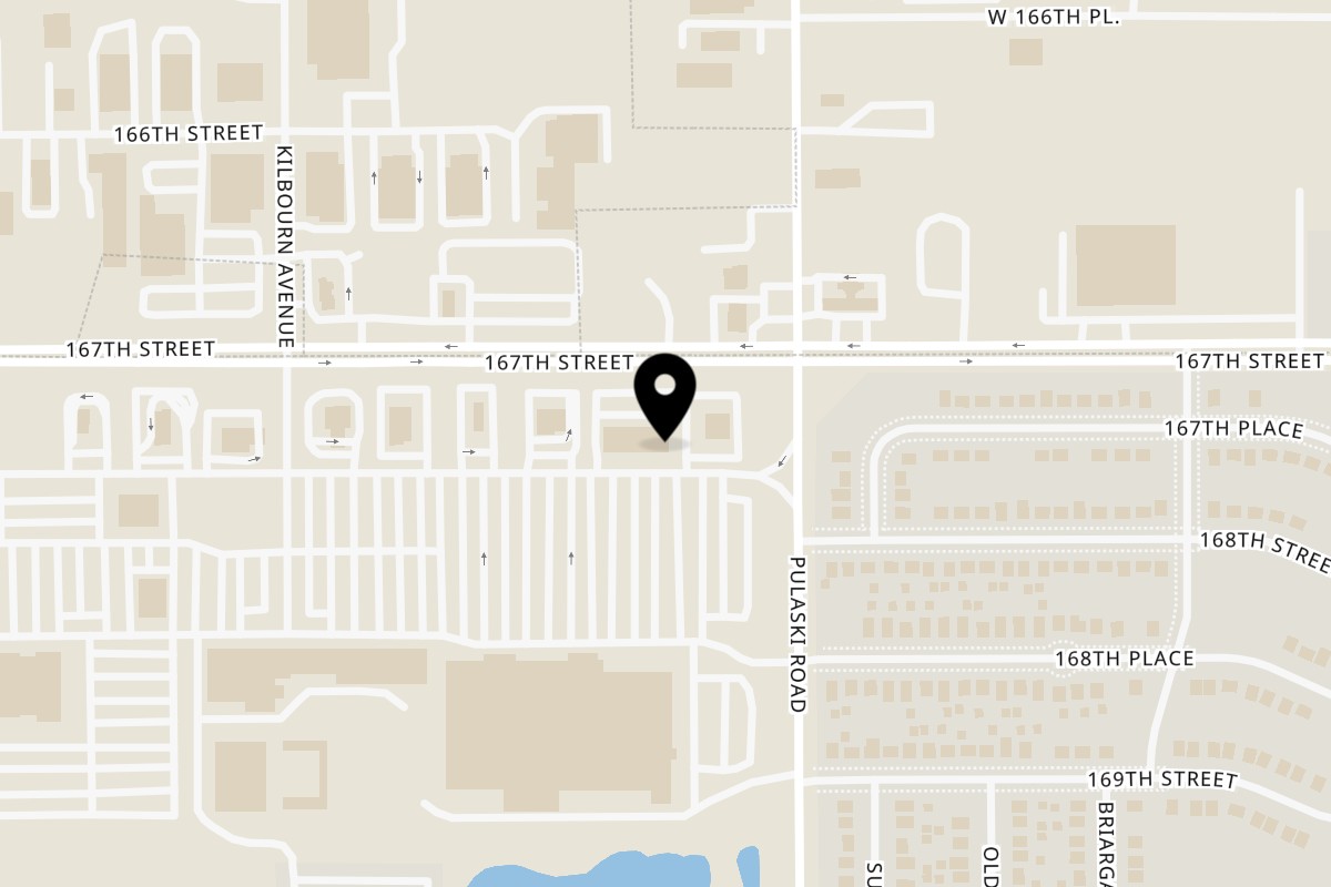 Map showing the location of Baby's Cheesesteak & Lemonade on 4003 W 167th St in Country Club Hills